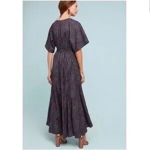 Hutch X Anthropologie Gray Wrap Kimono Sleeve Dress Large Petite